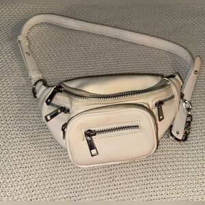 Stylish Cream Faux Leather Crossbody Sling Bag